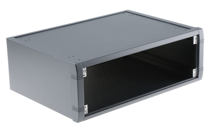 Boîtier d'instrumentation METCASE Mettec en Aluminium Gris, dim. ext. 350 x 250 x 120mm