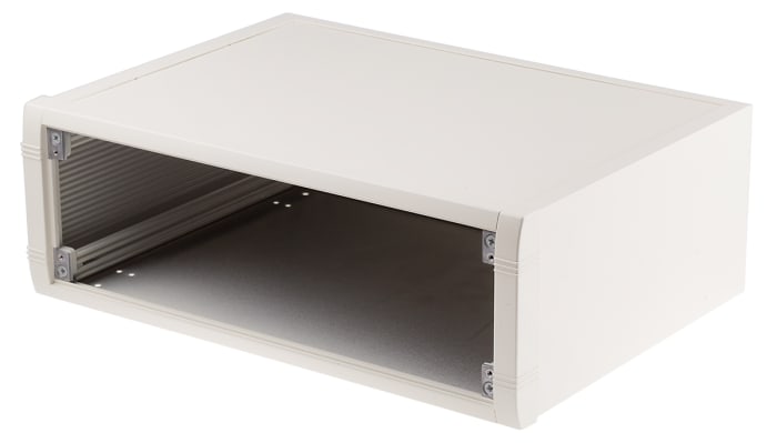 Boîtier d'instrumentation METCASE Mettec en Aluminium Blanc, dim. ext. 350 x 250 x 120mm