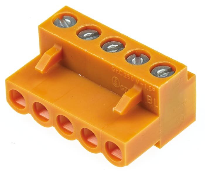 Weidmuller BL Series PCB Terminal Block, 5.08mm Pitch, Cable Mount, Screw Down Termination