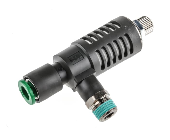 SMC Adjustable Exhaust Valve, R 1/8 Male x 1 MPa, Threaded, Tube, 6mm