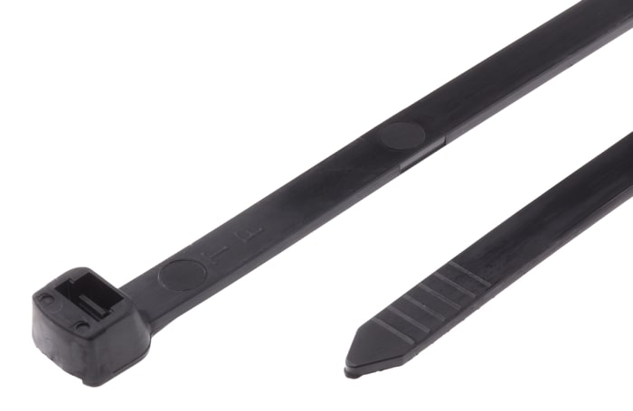 Thomas & Betts Cable Ties, 219mm x 7.6 mm, Black Nylon, Pk-50pack