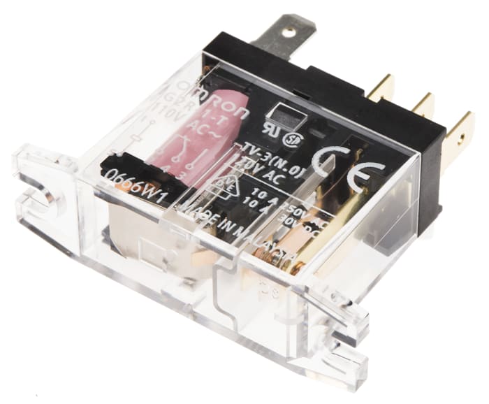 Omron Panel Mount Power Relay, 110V ac Coil, 10A Switching Current, SPDT