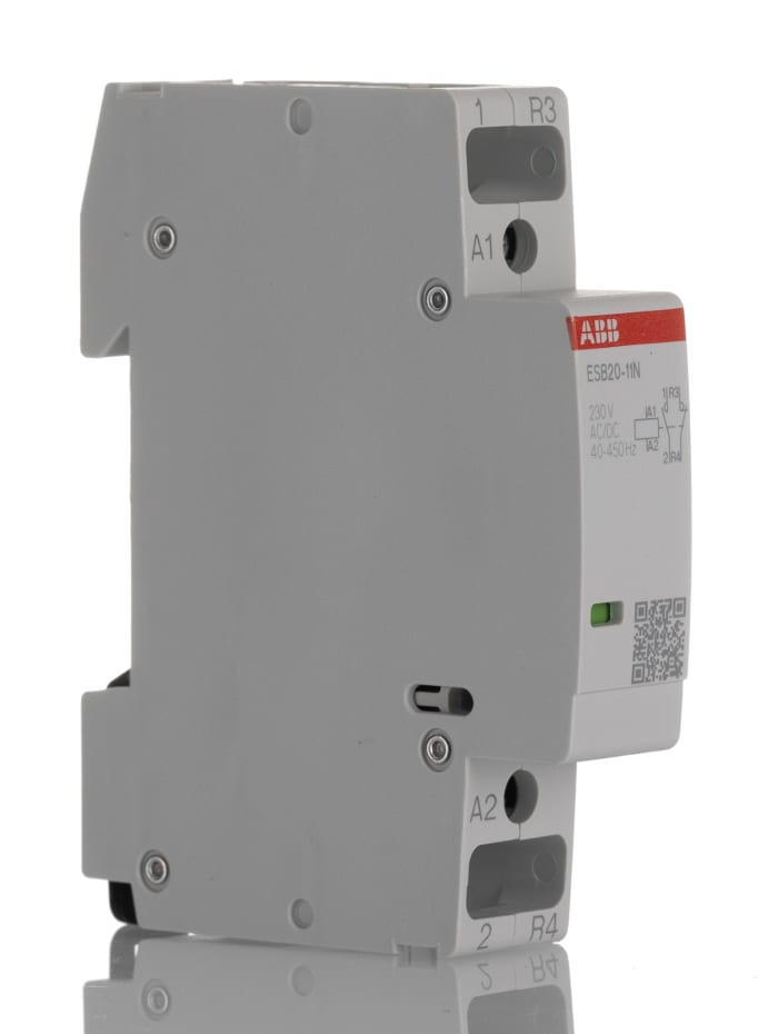 ABB ESB20-11N-06 ESB Contactor, 230 V ac Coil, 2-Pole, 20 A, 4.6 kW, 1NO + 1NC
