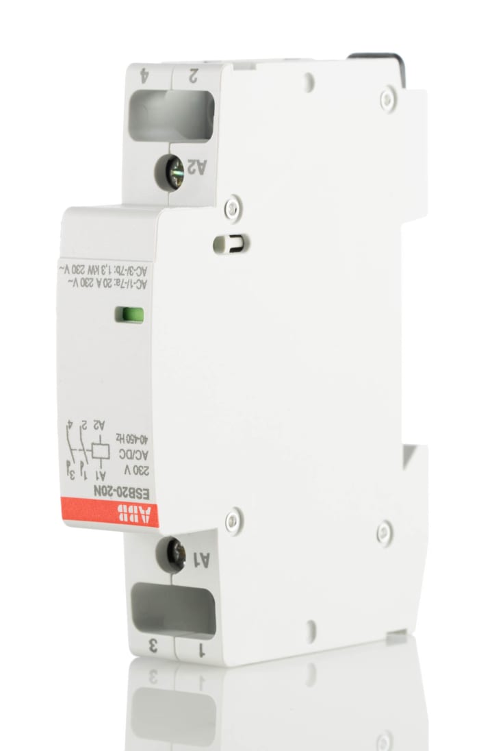 ABB ESB20-20N-06 ESB Contactor, 230 V ac Coil, 2-Pole, 20 A, 4.6 kW, 2NO