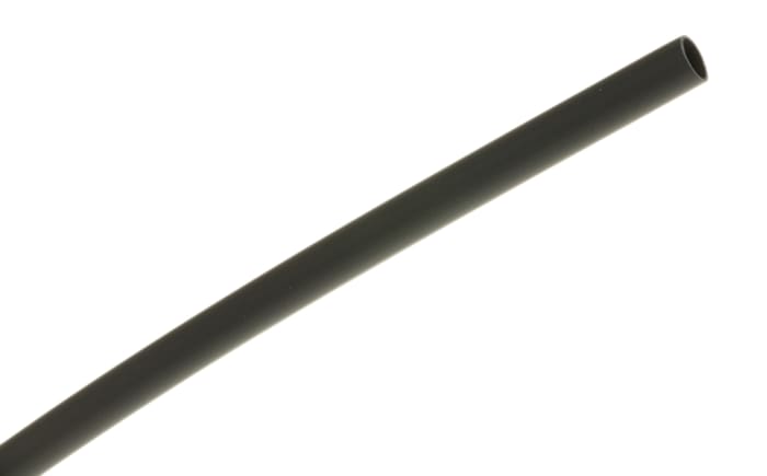 RS PRO Halogen Free Heat Shrink Tubing, Black 3.2mm Sleeve Dia. x 1.2m Length 2:1 Ratio