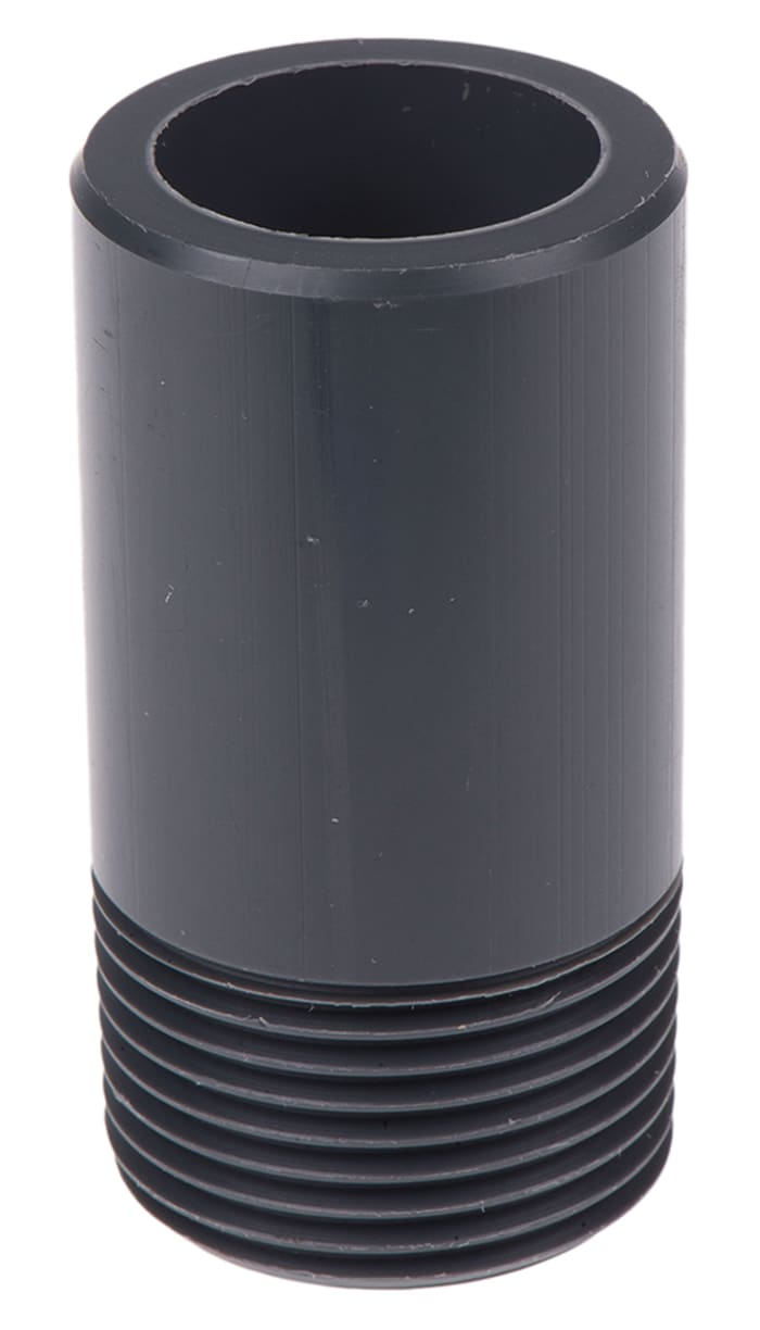 721913908 Fischer PVCU nipple,1in plain spigot BSPT M 212