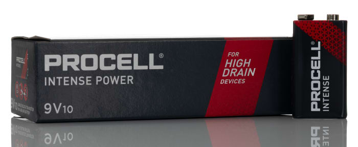Baterie 9V Intense Alkalická 6LR63 Tlakový kolík 628mAh PC1604 Duracell Procell 9V