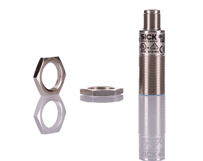 Sick Ultrasonic Threaded Barrel Proximity Sensor, M18, 350 mm Detection, IO-Link, 10 → 30 V dc