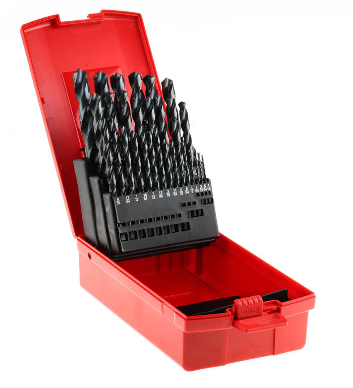 Dormer 29-Piece Twist Drill Bit Set for Multi-Material, 1/2in Max, 1/16in Min, HSS Bits