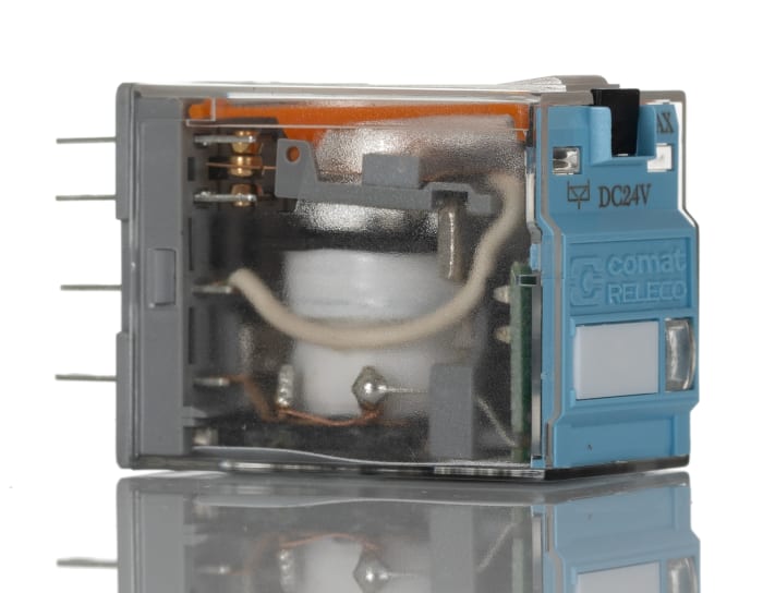 Releco Plug In Latching Power Relay, 24V dc Coil, 5A Switching Current, DPDT