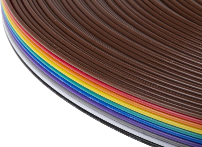 TEMP-FLEX F2607B-20-050-N High Temp FEP Flat Ribbon Cable - 20 Conductor