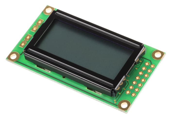 Powertip PC0802ARS-A Alphanumeric LCD Display, 2 Rows by 8 Characters, Reflective
