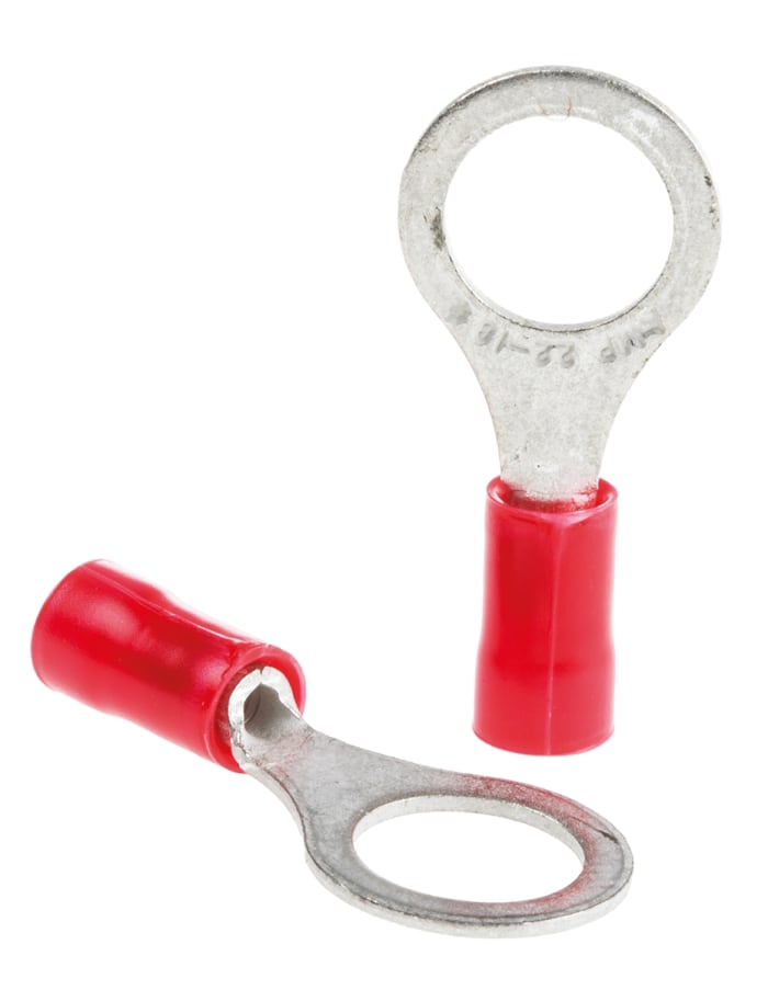 Cosses à œillet TE Connectivity, Isolée, Rouge, 1.65mm², M8, 11.91mm