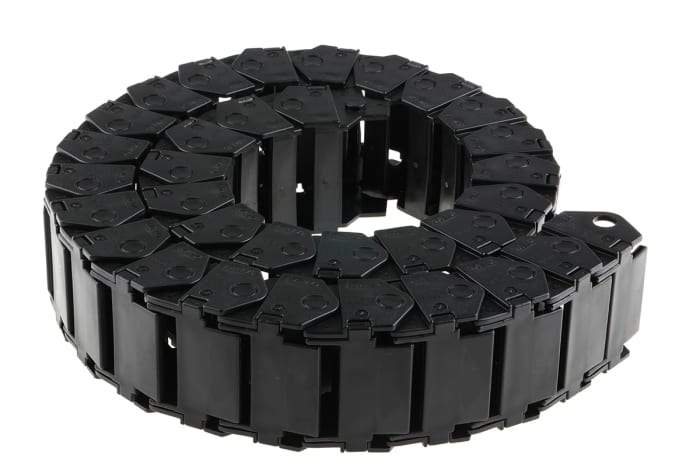 Igus 17, e-chain Black Cable Chain - Flexible Slot, W60.5 mm x D39mm, L1m, 75 mm Min. Bend Radius, Igumid G