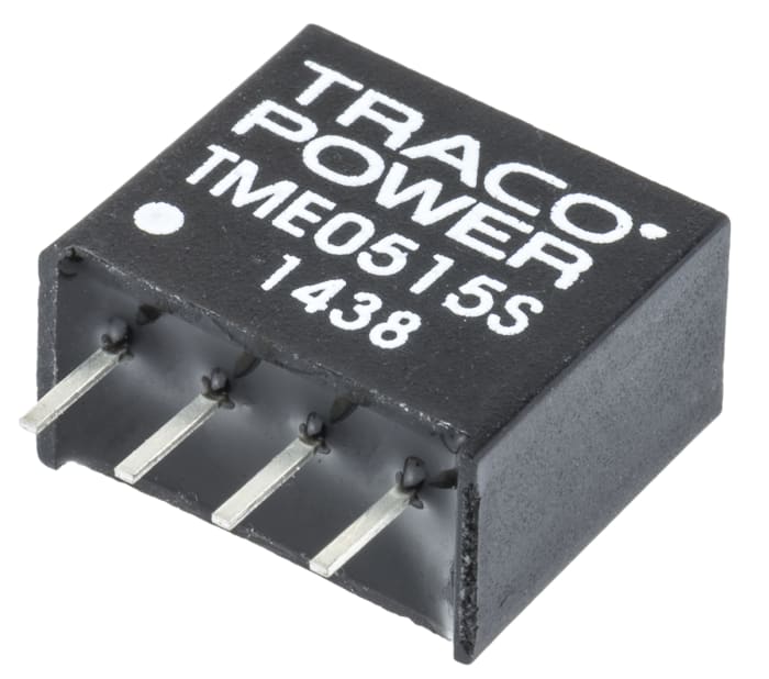 TRACOPOWER TME DC-DC Converter, 15V dc/ 65mA Output, 4.5 → 5.5 V dc Input, 1W, Through Hole, +85°C Max Temp