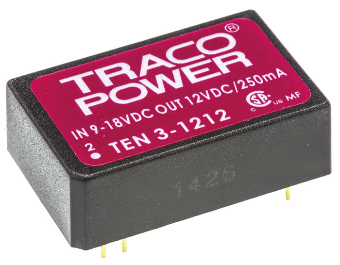 Convertidor dc-dc 3W, Salida 12V dc, 250mA, ±0.5%