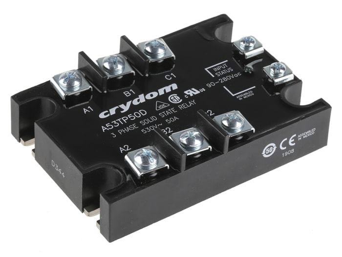 Sensata Crydom 53TP Series Solid State Relay, 50 A rms Load, Panel Mount, 530 V rms Load, 280 V rms Control