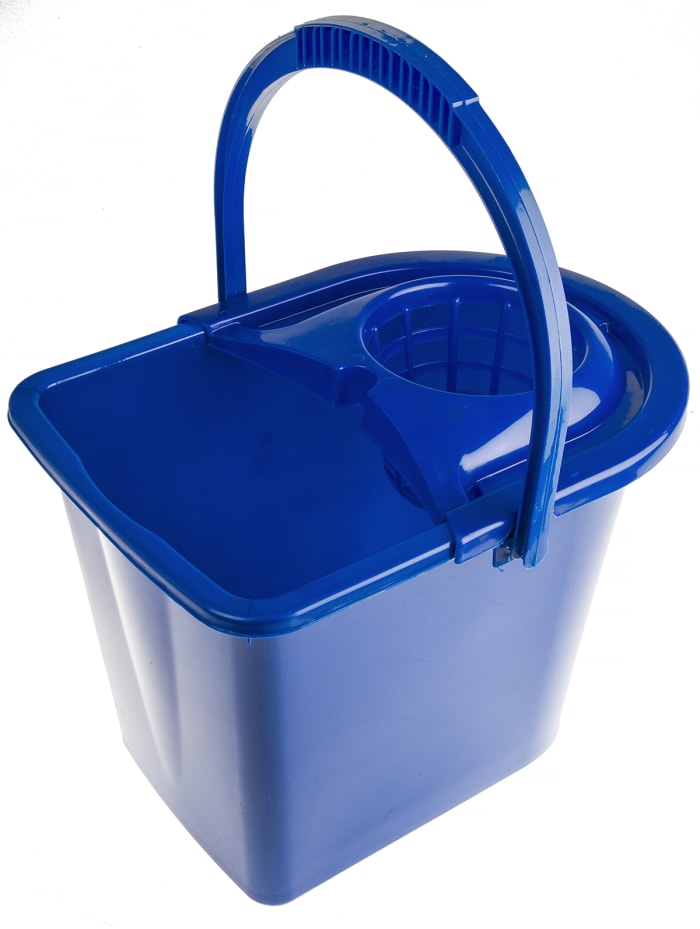 Seau à lessiver en Plastique Bleu avec poignée, 12L