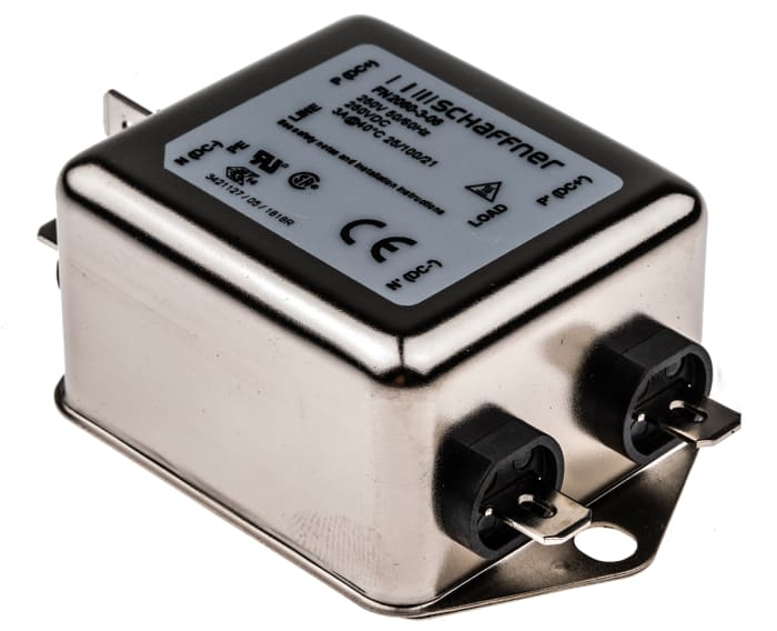 Filtre EMI Schaffner, 3A max, monophasé  phases, 250 V c.a./c.c. max, Montage sur châssis, série FN2060