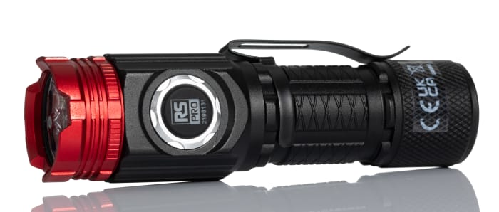 Linterna LED RS PRO RSPRO-F40R, recargable, 1.500 lm, 190 m de alcance, IPX4