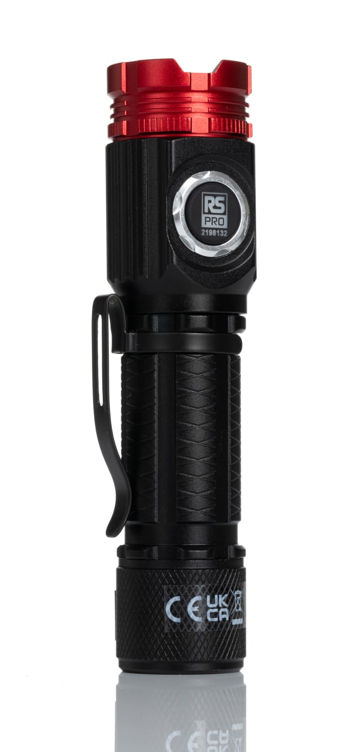 Lampe torche RS PRO LED Rechargeable, 1 800 lm