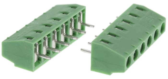 Phoenix Contact MKDS 1/ 6-3.81 Series PCB Terminal Block, 3.81mm Pitch, Through Hole Mount, Solder Termination