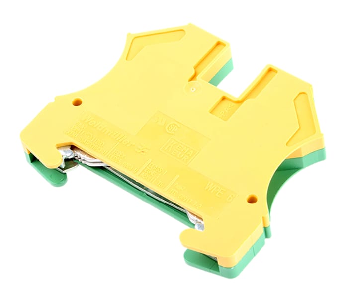 Weidmuller 1010200000 WPE Series Green/Yellow, 0.5 → 10mm², Single-Level, Screw Termination, ATEX