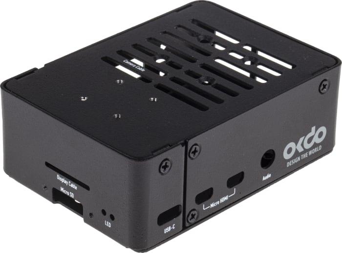 200103 Okdo | Caja OKDO Raspberry Pi 4 Case Okdo de Acero Negro para ...