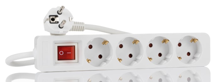 RS PRO 1.5m 4 Socket Schuko Extension Lead, 250 V, IP20