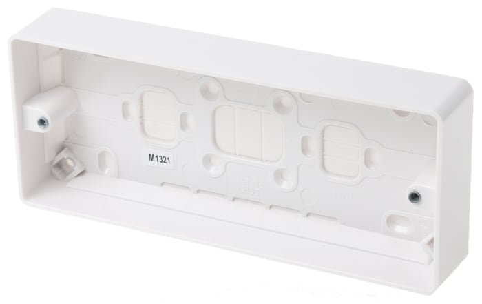 MK Electric Logic Plus White Gloss Back Box, BS, IP20, 3 Gangs, 208 x 87 x 30mm