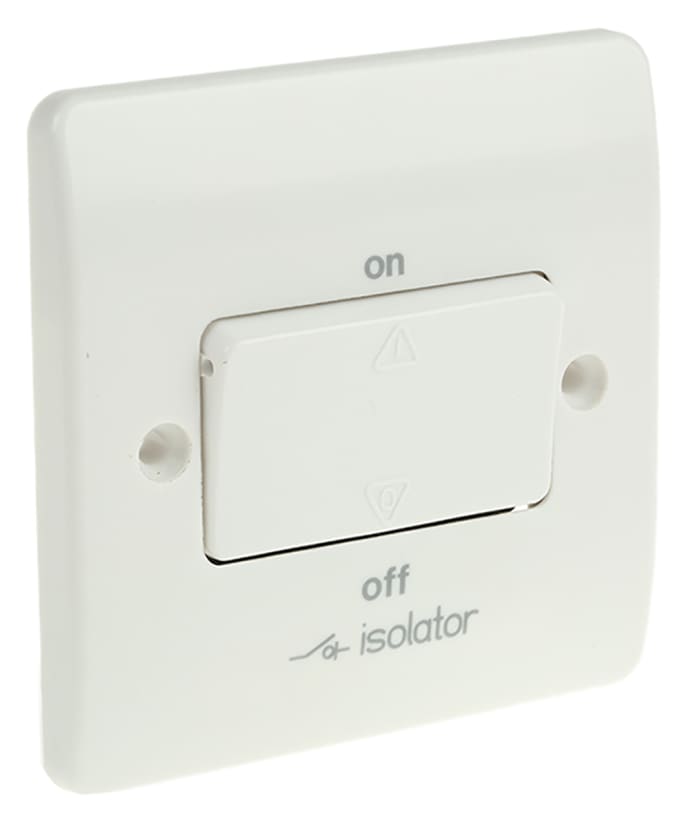 Commutateur d'isolateur de ventilateur MK Electric Logic Plus, Blanc, IP2X, Montage Etanche