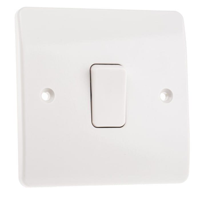 MK Electric White Rocker Light Switch, 2 Way, 1 Gang, Logic Plus