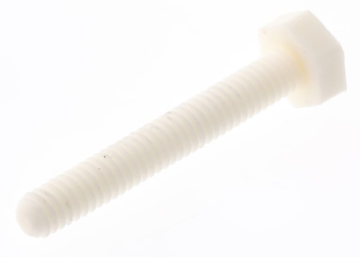 RS PRO Plain Ceramic, Hex Bolt, M4 x 25.0mm