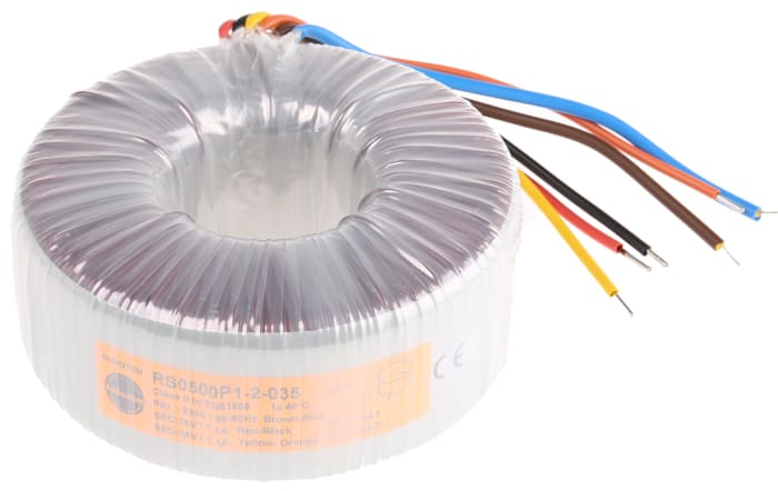 Nuvotem Talema 230V ac, 2 x 35V ac Toroidal Transformer, 500VA 2 Output