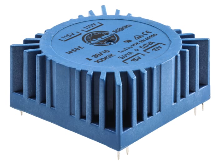 Nuvotem Talema 230 V ac 2 x 15 V ac Toroidal Transformer 2 Output 10 VA, IEC, UL