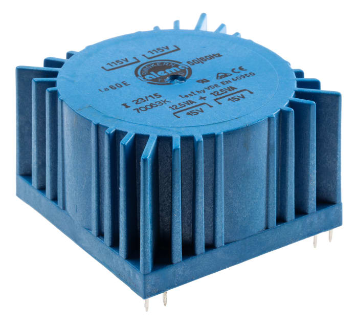 Nuvotem Talema 115 V ac, 230 V ac, 2 x 15V ac Toroidal Transformer, 25VA 2 Output