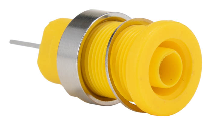RS PRO Yellow Female Banana Socket, 4 mm Connector, Tab Termination, 24A, 1000V, Nickel, Tin Plating