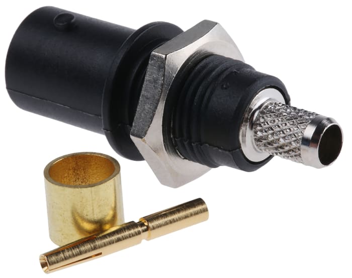 Staubli, Jack Panel Mount BNC Connector, Crimp Termination, Straight Body