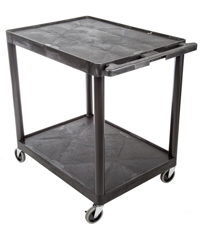 RS PRO 2 Shelf PE Trolley Trolley, 810 x 610mm, 180kg Load