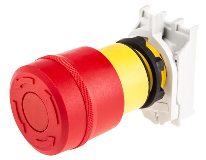 EAO 44 Series Emergency Stop Push Button, Panel Mount, 22.5mm Cutout, SPST, IP65