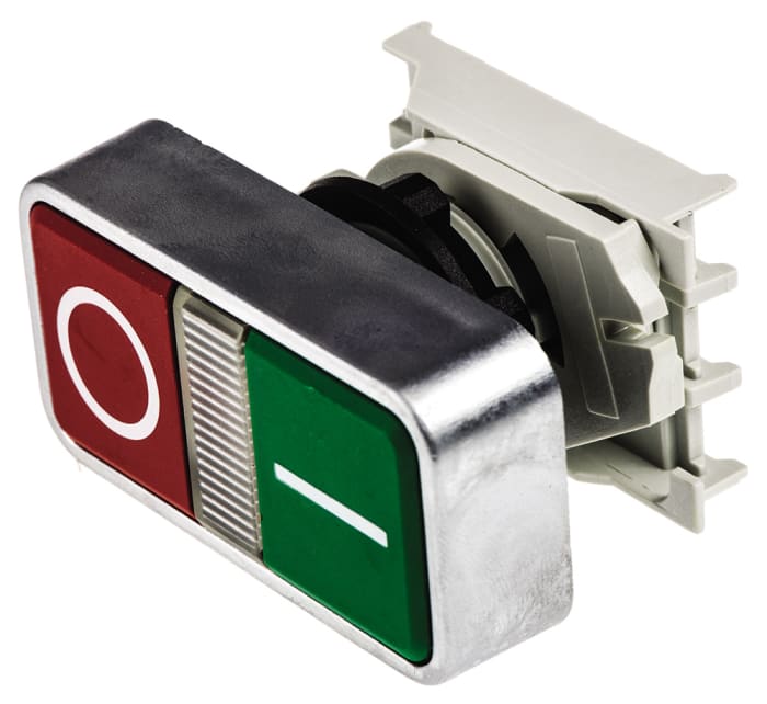 EAO EAO 44 Series Green, Red Rectangular, Momentary Actuation, 22mm Cutout