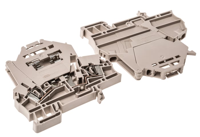 Bloc de jonction rail DIN à fusible Weidmuller ZSI, 2.5mm², Cage à ressort, Beige