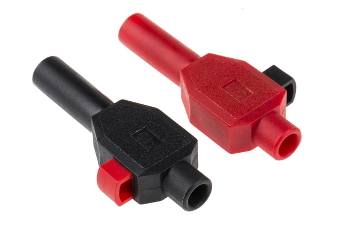 Conector banana Macho, 10A, 600V, Contacto Níquel, Negro, Rojo