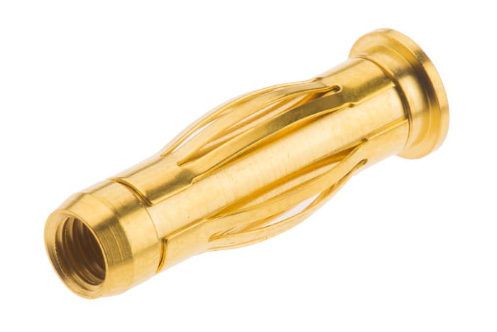 Staubli Gold Male Banana Plug, 4 mm Connector, Screw Termination, 50A, Gold Plating