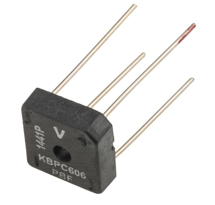 Vishay Bridge Rectifier, 6A, 600V, 4-Pin