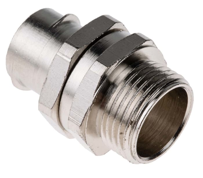 Adaptaflex Swivel, Conduit Fitting, 20mm Nominal Size, M20, Brass, Silver IP40 rating