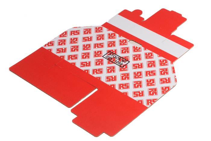 RS PRO Cardboard Storage Bin, 100mm x 75mm, Red
