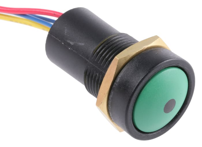 ITW Illuminated Push Button Switch, Momentary, Panel Mount, SPDT, Green LED