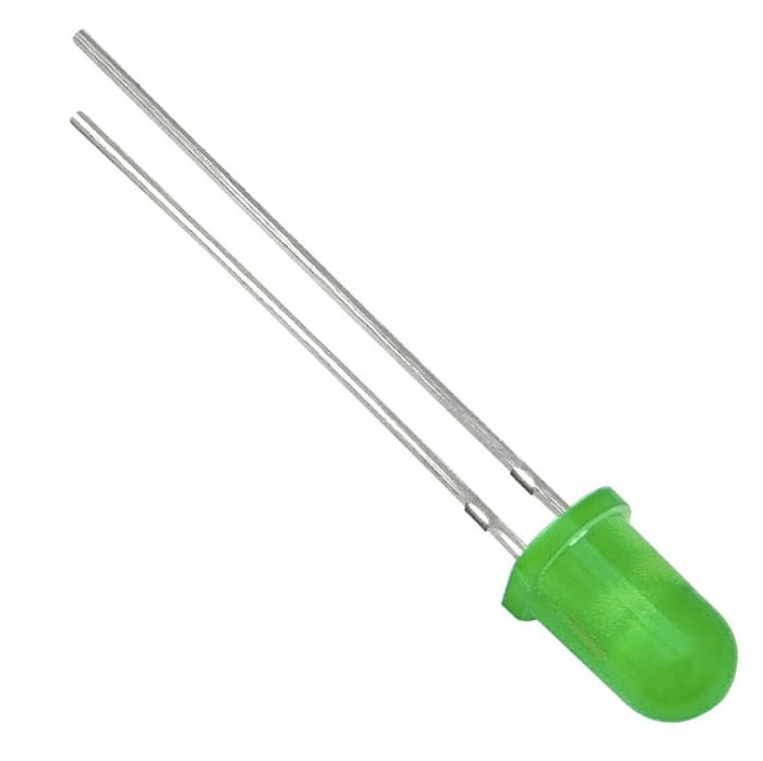 LED Kingbright, Verde, 568 nm, Vf= 2 V, 60 °, mont. pasante, encapsulado 5 mm (T-1 3/4)