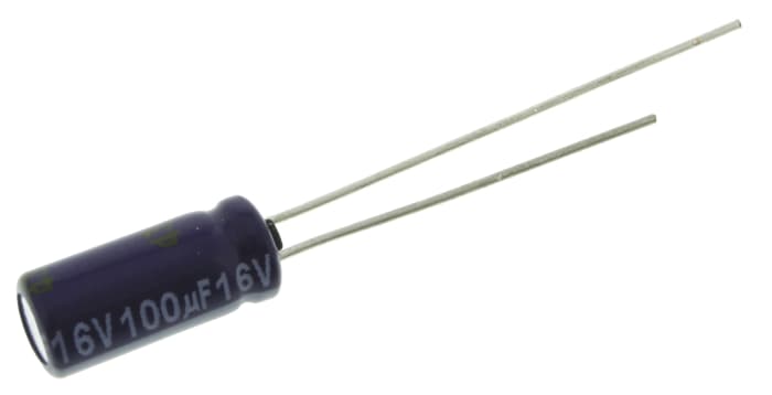 Panasonic 100μF Aluminium Electrolytic Aluminium Electrolytic Capacitor 16V dc, Radial, Through Hole - ECA1CM101